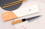 Couteau universel 13,5cm japonais artisanal Hinoura Mutsumi Ajikataya Black Nashiji
