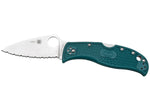 Couteau pliant Spyderco LeafJumper C262SBLK390 lame dentée manche nylon / fibre de verre bleu 11,3cm