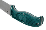 Couteau Spyderco Enuff 2 K390 FB31SBL2K390 lame dentée 10cm manche nylon / fibres de verre bleu + étui