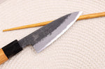 Couteau d'office 10cm japonais artisanal Hinoura Mutsumi Ajikataya Black Nashiji