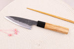 Couteau d'office 10cm japonais artisanal Hinoura Mutsumi Ajikataya Black Nashiji