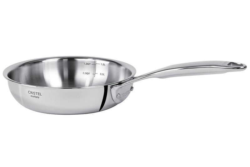 Poêle sautoir Cristel Castel'Pro en acier inoxydable 18/10 5 ply - 18cm