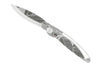 Couteau pliant K2 Elegance K2.19M manche inox décor tropical 11,5cm + étui suédine