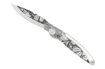 Couteau pliant K2 Elegance K2.21M manche inox décor papillon 11,5cm + étui suédine