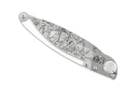 Couteau pliant K2 Elegance K2.22M manche inox décor magnolia 11,5cm + étui suédine
