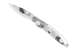 Couteau pliant K2 Elegance K2.24M manche inox décor monstera 11,5cm + étui suédine