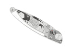 Couteau pliant K2 Elegance K2.24M manche inox décor monstera 11,5cm + étui suédine