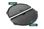 Demi-plancha réversible en fonte pour Big Green Egg XLarge et 2XLarge