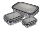 Set de 3 boîtes de conservation au frais Gefu Preppo en acier inox / polymère / silicone