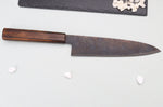 Couteau de chef 21cm japonais artisanal Nakamura Kaishin Ginsan Black Damas