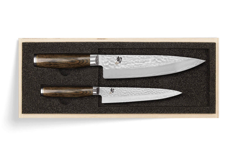 Coffret 2 couteaux de cuisine damassés Shun Premier Tim Mälzer Universel + Chef