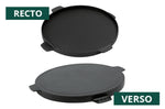 Plancha ronde réversible en fonte pour Big Green Egg Small, MiniMax, et Medium 26cm