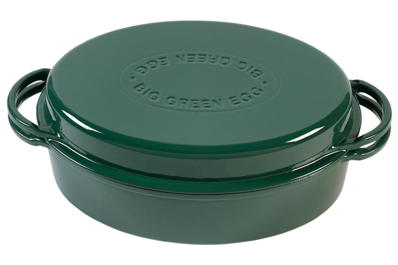 Cocotte ovale en fonte 5,2L pour Big Green Egg Large, XLarge, 2XLarge 35cm