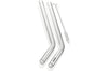 Set de 4 pailles courbées Gefu Future en verre transparent 23cm + brosse