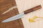 Couteau universel japonais artisanal Wusaki Yoshi G3 chêne 14cm