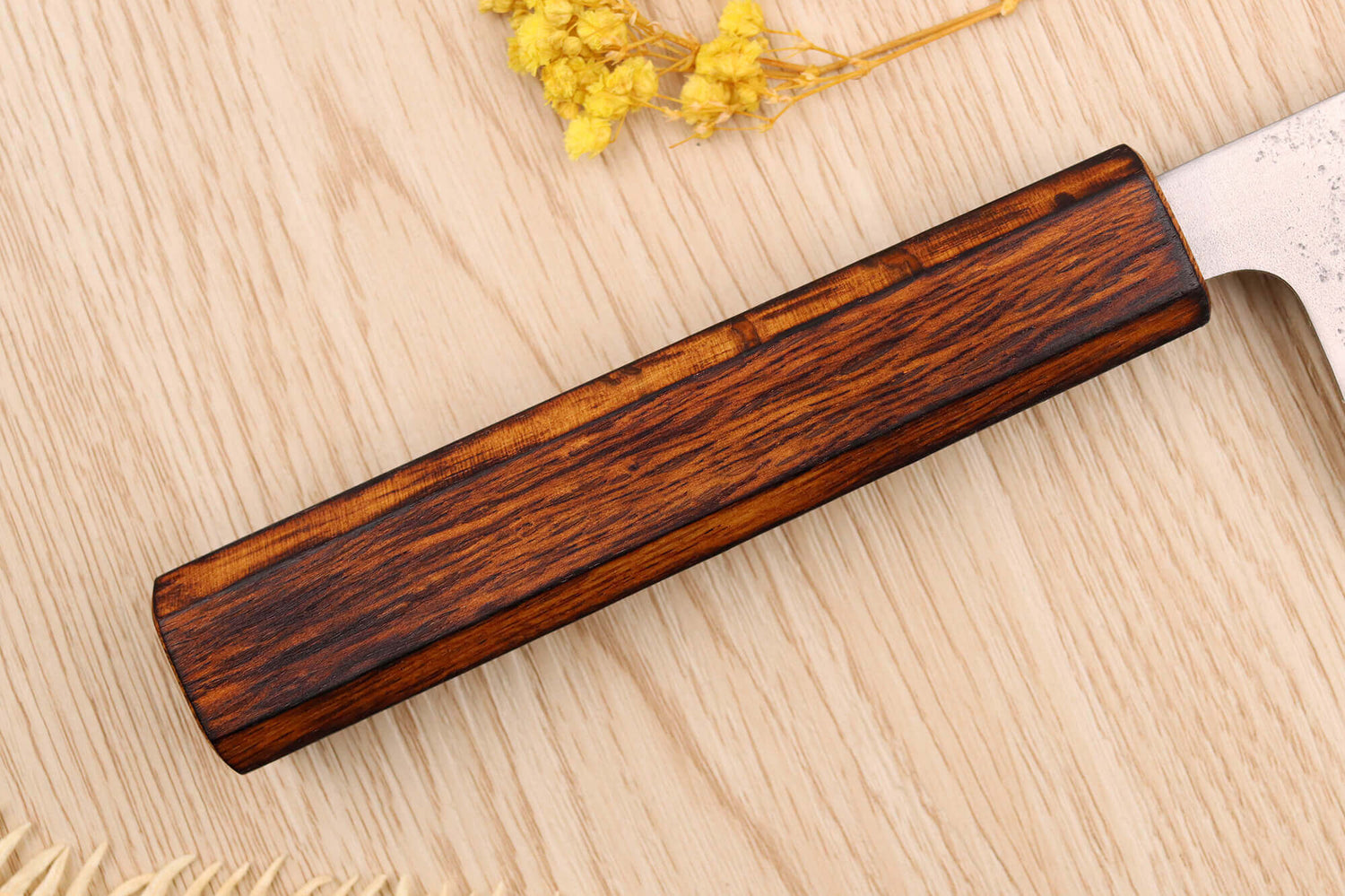 Couteau nakiri japonais artisanal Wusaki Yoshi G3 chêne 16,5cm