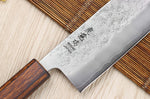 Couteau nakiri japonais artisanal Wusaki Yoshi G3 chêne 16,5cm
