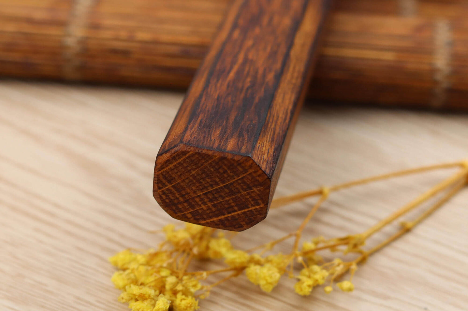 Couteau nakiri japonais artisanal Wusaki Yoshi G3 chêne 16,5cm