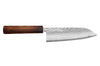 Couteau santoku 16,5cm japonais artisanal Masutani martelé manche en chêne