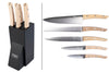 Bloc 5 couteaux de cuisine Homey's Bokträ manches en hêtre