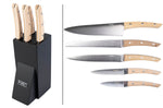 Bloc 5 couteaux de cuisine Homey's Bokträ manches en hêtre