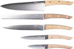 Bloc 5 couteaux de cuisine Homey's Bokträ manches en hêtre