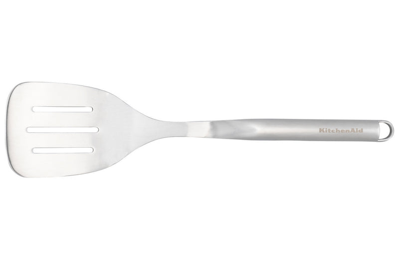 Spatule coudée ajourée Kitchen Aid tout en acier inoxydable