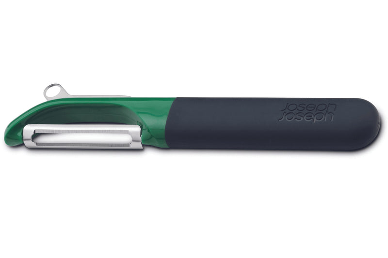 Eplucheur droit Joseph Joseph Multi-Peel en acier inox et polymère vert foncé