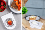 Coupe-oeufs Kitchen Aid en acier inoxydable et polymère blanc
