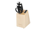 Bloc 5 couteaux Kitchen Aid Classic en bois de bouleau + ciseaux