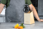 Bloc 5 couteaux Kitchen Aid Classic en bois de bouleau + ciseaux