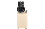 Bloc 5 couteaux Kitchen Aid Classic en bois de bouleau + ciseaux