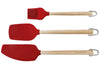 Set de 3 ustensiles de cuisine Kitchen Aid en bois de bouleau et silicone rouge