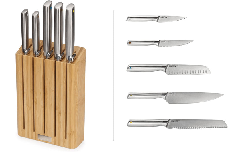 Bloc de 5 couteaux Joseph Joseph Elevate Steel Knives en bambou