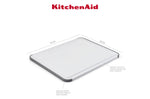 Planche à découper anti-glisse Kitchen Aid réversible en PP blanc - 35 x 28 cm