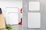 Planche à découper anti-glisse Kitchen Aid réversible en PP blanc - 35 x 28 cm