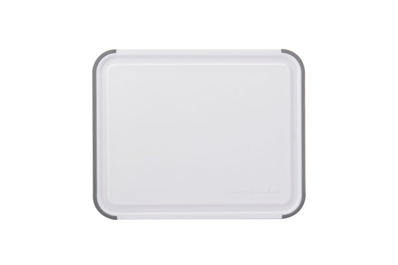 Planche à découper anti-glisse Kitchen Aid réversible en PP blanc - 25 x 20 cm