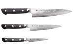 Coffret 3 couteaux japonais Satake Cutlery damas 69 couches chef + universel + office