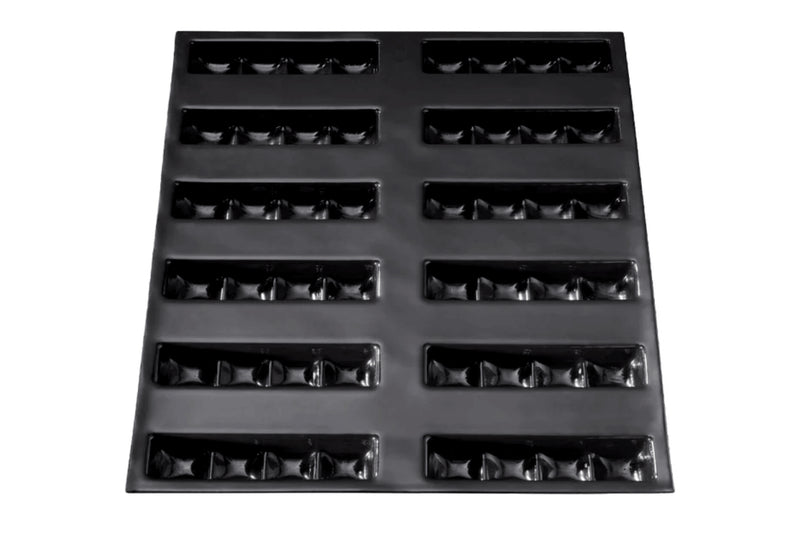 Moule quattro 12 barres gourmandes Flexipan anti-adhérent en silicone et tricot de verre