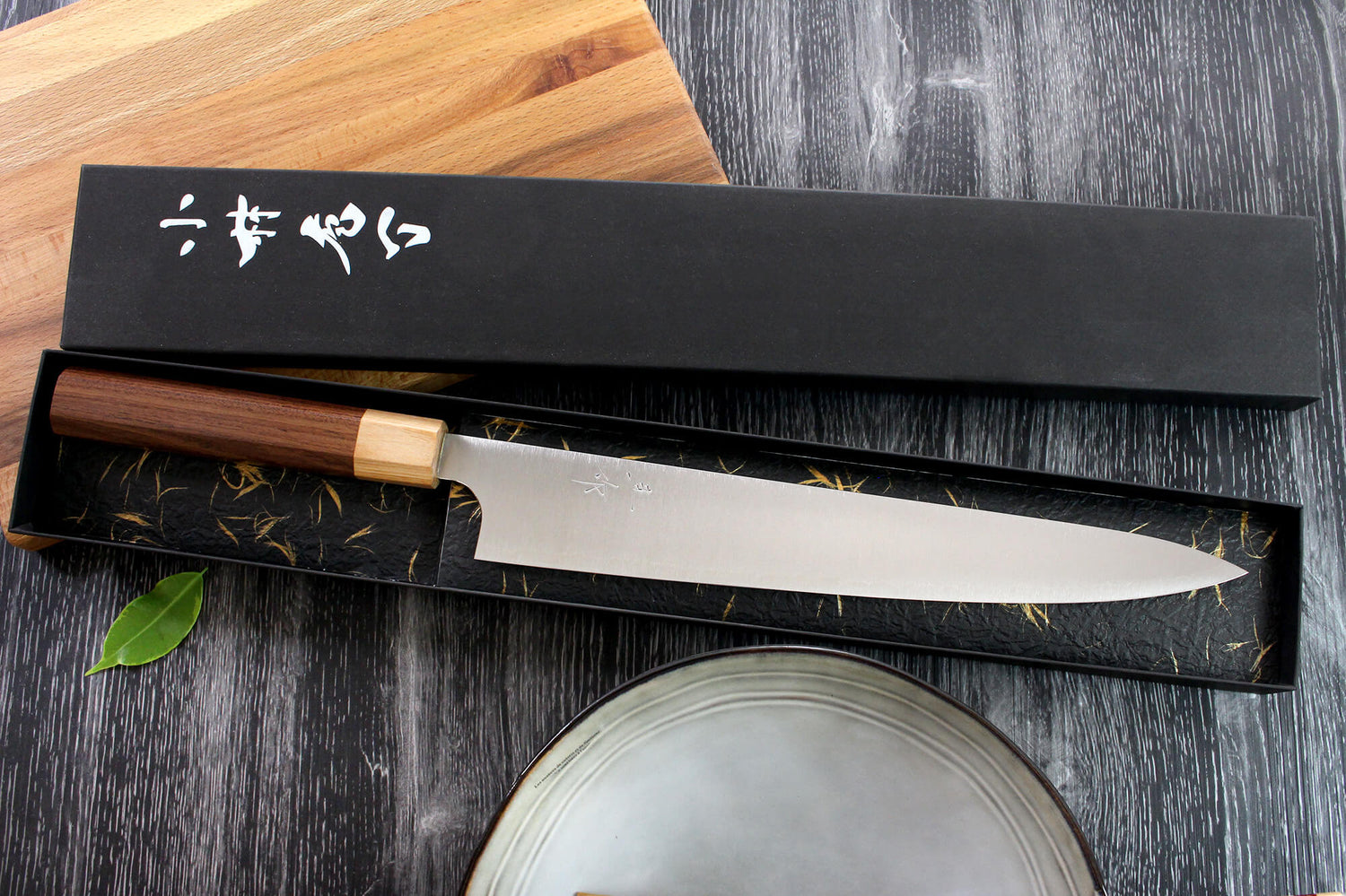 Couteau sujihiki japonais artisanal Kei Kobayashi SG2 Octogone 27cm
