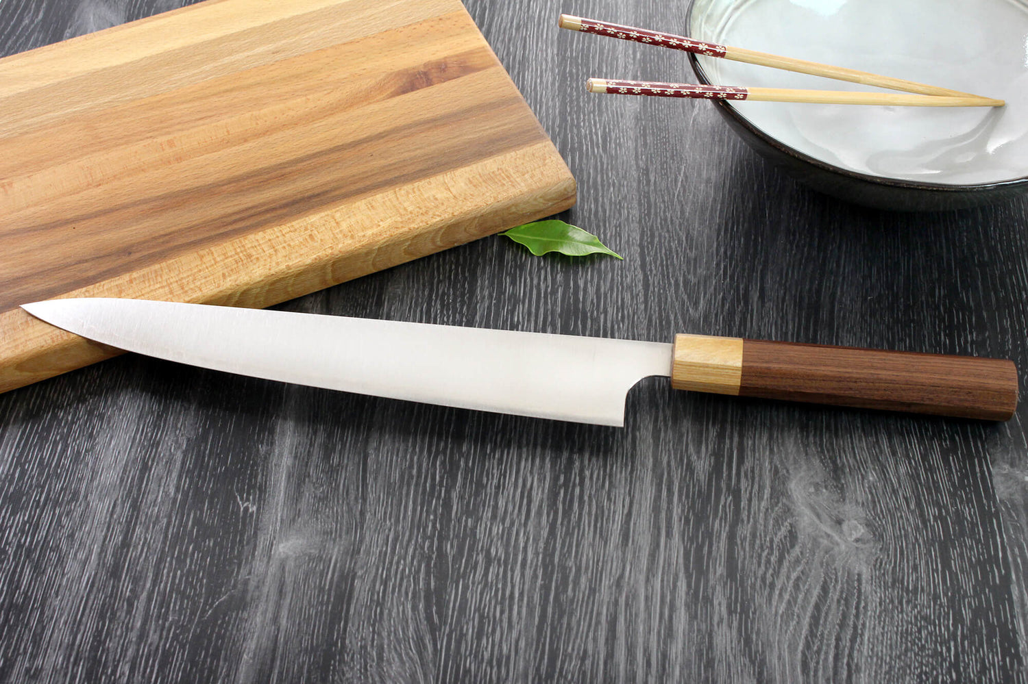 Couteau sujihiki japonais artisanal Kei Kobayashi SG2 Octogone 27cm