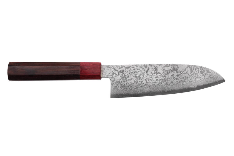 Couteau santoku 16cm japonais artisanal Nakamura Kaishin Ginsan Damas