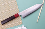Couteau kiritsuke 17cm japonais artisanal Nakamura Kaishin Ginsan Damas