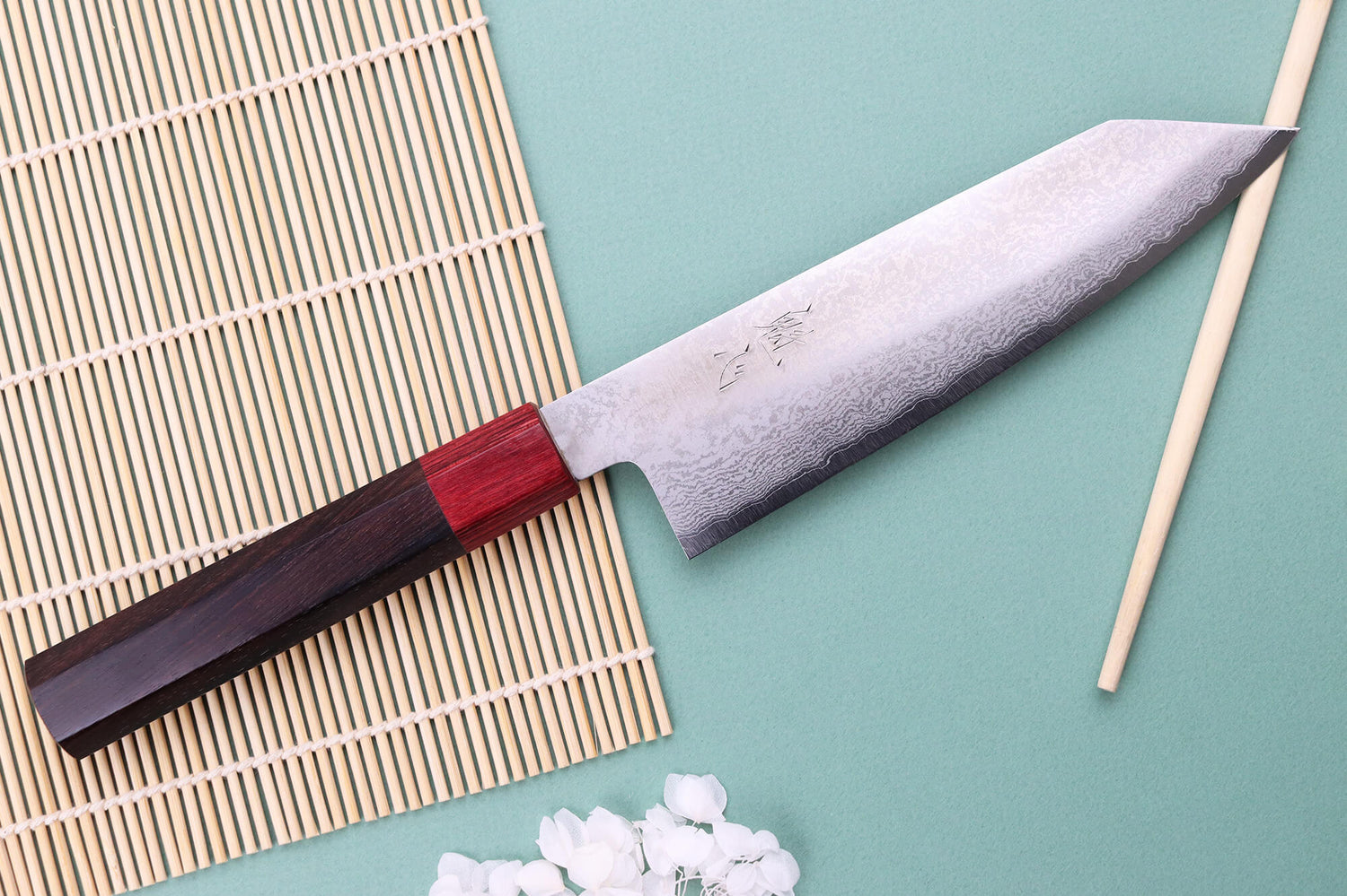 Couteau kiritsuke 17cm japonais artisanal Nakamura Kaishin Ginsan Damas