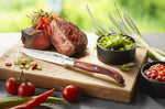Coffret de 6 couteaux à steak Gefu Rancho lame en acier forgé martelé