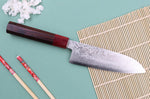 Couteau santoku 16cm japonais artisanal Nakamura Kaishin Ginsan Damas