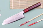 Couteau santoku 16cm japonais artisanal Nakamura Kaishin Ginsan Damas