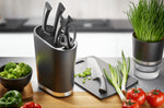 Bloc vide Gefu Smartline en polymère noir et inox 28 compartiments