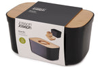 Boîte à pain Joseph Joseph en polypropylène noir avec couvercle en bambou
