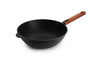 Wok Woll Diamond QXR Eco Logic en fonte d'aluminium manche amovible bois - 24 cm